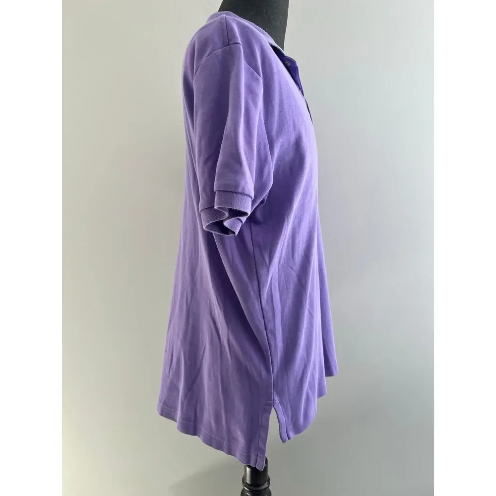 Polo Ralph Lauren 100% Soft Cotton Collared Shirt Purple Orange Size Medium SG